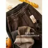 Pantalones Rectos Sueltos de Lana de Alto Contenido, Suaves y con Caída, Engrosados, Adelgazantes, Tipo Cimitarra para Mujer Otoño Invierno Y1205N