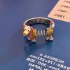 Anillo de primavera con diseño de perro de dibujos animados, personalidad de moda femenina, anillo para el dedo índice con sentido del diseño, anillo infantil para parejas y novias.