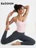 Camiseta Deportiva sin Mangas de Espalda en I con Copas Fijas para Mujer con Almohadillas en el Pecho, Ropa de Yoga, Ropa Interior, Top de Fitness para Pilates Yoga