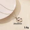 Nuevo y moderno colgante geométrico con textura de acero inoxidable, collar de acero de titanio al vacío con galvanoplastia de 18 quilates, joyería
