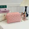 Bolsa de Cosméticos Original de Color Sólido con Costuras Gran Capacidad Portátil Impermeable Neceser Bolsa de Almacenamiento de Viaje