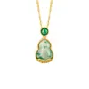 Collar de Plata Pura 925 para Mujer, Cadena para Clavícula de Moneda de Jade Africano Natural Estilo Chino, Colgante de Calabaza de Calcedonia Ins