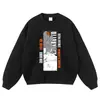 Moletom com capuz pesado lavado e desgastado estampa de personagem de anime tamanho grande oversized hoodie da moda de outono em estoque