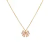 Collar de mariposa con goteo de aceite, no se decolora, joyería de lujo ligero de nicho de verano para mujer, regalo, joyería de acero inoxidable al por mayor