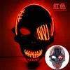 Máscara de Pirata Cicatrizada de Um Olho Transfronteiriça com Sangue Horror Luz Fria Máscara de Halloween Máscara Luminosa Led