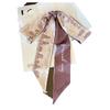 Pañuelo de seda con lazo francés retro para el pelo, con pintura al óleo, para mujer, lazo largo, estilo coreano, combina con todo, para primavera y otoño