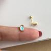 Nuevos Exquisitos Aretes de Piedra Lunar en Forma de Huevo Moda Combinable Lujo Ligero Sensación de Alta Gama Accesorios de Aretes de Tornillo para Mujer
