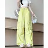 Pantalones Plisados de Calle Americanos de Verano Pantalones de Pierna Ancha Pantalones Casuales Pantalones Holgados de Trabajo Pantalones Leggings Delgados Pantalones Cargo Wm