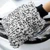 Guantes de limpieza de coche de felpa gruesa de doble cara, absorbentes de microfibra, de coral, grandes, para lavado de coche.