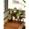 Estante de Flores de Madera Maciza para Escritorio, Estante de Almacenamiento Multicapa, Estante de Exhibición de Macetas Pequeñas para Suculentas para Escritorio de Oficina, Balcón y Ventana Saliente