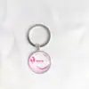 Llavero Colgante de Gema del Tiempo Cinta Rosa Transfronterizo Regalo Pequeño Creativo Anillo de Metal para Llaves