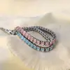 Moda Europeia e Americana Novo Estilo 3-5mm Pulseira Tennis Aço Inoxidável 316 Pulseira Zircônia Colorida Versátil Joias de Alto Padrão