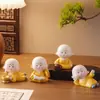 Figuras Criativas Fofas de Monges Pequenos Travessos para Casa, Templo, Decorações de Mesa de Centro Estilo Zen, Presentes para Carro, Atacado