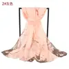 Novo Lenço de Gaze Fina Estampado com Flores de Pessegueiro Frescas Moda Lenço de Seda Chiffon Lenço Respirável Atacado Floral