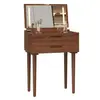 Tocador de Madera Maciza con Tapa abatible de Fábrica, para Apartamentos Pequeños, Mesa de Maquillaje para Dormitorio con Gran Capacidad de Almacenamiento, Tocador Sencillo