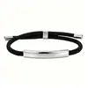 Pulsera de acero inoxidable con logo grabado transfronterizo de Amazon, pulsera de acero de titanio grabable con láser, pulsera tejida pequeña para regalo DIY