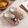 Atacado Transfronteiriço Pantufas Infantis Fofas com Salto Espessado, Pantufas de Algodão Quentes para Bebê para Interior, Pantufas Antiderrapantes para Outono e Inverno para Meninas