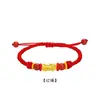 Pulsera Pixiu de Oro Puro 999 Base Dorada China Modelo Nuevo Pulsera de Cuerda Trenzada Dorada Shuibei Regalo de Cumpleaños para Novia