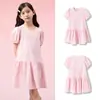 Ropa Infantil Balabala Vestido para Niñas 2025 Nuevo Vestido de Verano para Niños Mayores Dulce Moda con Mangas Abullonadas