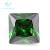 Lote de fábrica 5A quadrado verde zircônio pedra nua artificial pontiagudo fundo ângulo direito carro flor princesa quadrado avó verde branco pedra CZ