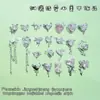 Accesorios para decoración de uñas en cobre rosa con incrustaciones de circonita, decoraciones de uñas coloridas y portátiles con forma de corazón plateado, dulces y geniales, pedrería para uñas