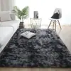 Alfombra de Lana de Seda de Pelo Largo Transfronteriza para Dormitorio, Sala de Estar, Sofá, Mesa de Café, Suave Antideslizante Color Sólido Venta al por Mayor Alfombra de Mesita de Noche