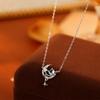 Collar de Plata Esterlina 925 Estrella Luna para Mujer Romántico Elegante Nicho Collar de Zirconia para Mujer Diseño Sensorial Cadena Avanzada para Clavícula Nuevo Estilo
