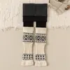 Nuevos leggings de invierno para niños 2026, forrados de felpa y engrosados, mallas cálidas para niñas, calcetines de retazos y calcetines con volantes