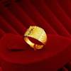 Tienda de Oro Mismo Estilo Anillo para Hombre Nuevo Nudo Chino Chapado en Oro Bendición de Riqueza Anillo Abierto Anillo con Palabra de Bendición Fabricante Venta al por Mayor