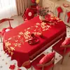 Mantel de Año Nuevo 2026, Forma Ovalada, Impermeable, Resistente al Aceite, Resistente al Calor, Mantel Rojo para un Ambiente de Año Nuevo