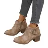 Botines de tacón grueso con punta fina estilo francés para mujer, nueva colección otoño/invierno 2026, botas negras de tacón alto versátiles y de moda con cremallera lateral