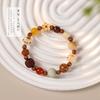 Pulsera Original Ecológica de Raíz de Bodhi de Jade Blanco Pulsera de Cuentas de Círculo Sencillo para Pareja para Hombre y Mujer Duobao Wufu Garra de Gato Wen Play