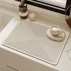 Tapete Secador Simples Estilo Japonês de Lama Diatomácea Bancada de Cozinha Absorvente de Água Antiderrapante Jogo Americano Mesa de Bar Tapete de Isolamento Térmico
