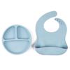 Conjunto completo de talheres de silicone para crianças Prato separador de pratos de jantar para bebês Babador de bebê Prato de jantar do bebê Alimentos suplementares Produtos maternos e infantis