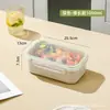 Caja de Almuerzo de Paja de Trigo para Frutas, Caja Bento Estilo Japonés para Llevar Comidas, Adecuada para Uso en Microondas y Refrigerador, Caja de Conservación de Grado Alimenticio