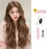 Peluca para Mujer de Cabello Largo Color Marrón Té Cálido Estilo Diosa Natural Cómoda Flequillo de Medio Personaje Cabello Largo Rizado Peluca de Cabello Artificial Cubierta
