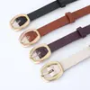 Novo Estilo Couro Sintético Vintage Feminino Pequeno Cinto Versátil Jeans com Fivela de Pino Japonesa Casual Estudante Fino Cinto Feminino Tendência