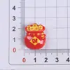 Adesivos de Personagens de Fogos de Artifício de Ano Novo, Acessórios de Resina de Peixe Koi, Cola Cremosa para Capa de Celular DIY, Ímã de Geladeira, Materiais para Presilha de Cabelo