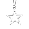 Suministro transfronterizo al por mayor moda europea y americana joyería collar con colgante de estrella de cinco puntas hueca