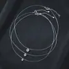 Collar de Plata de Ley S925 con Moissanita Color D Lágrima de Sirena con Hilo de Pescar Invisible, Estilo de Nicho de Gama Alta, Artículo Popular al por Mayor