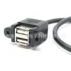 Cable de Datos USB 2.0 A/F Doble Puerto Personalizado con Tuerca a Terminal Dupont 2.0-5P*2 USB Hembra con Orejas