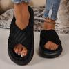 2024 Invierno Nuevo Exportación Talla Grande Zapatillas de Algodón con Suela Gruesa para Mujer Simples Casuales y Cómodas Temu Soporte para el Hogar Color Puro