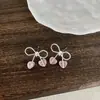 Brincos de Coração com Laço Doce de Temperamento para Mulheres Simples de Alto Padrão Moda para o Dia a Dia Versátil Brincos Brincos