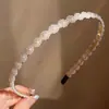 Diadema de Perlas para Mujer, Estilo Celebridad de Internet, Diadema con Flequillo de Perlas, Versátil para Salir, Pasador Estilo Princesa de Corona Alta, Goma para el Cabello al por Mayor