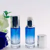 Bomba de Pressão Simples Direto da Fábrica Portátil Loção Viagem Sub-embalagem Vidro Frasco de Base Líquida Frasco Redondo Reto 30ml