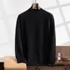 Suéter de Cachemira de Cuello Medio 2026 Otoño e Invierno Nuevo Suéter Básico Liso de Color Sólido para Hombre Suéter Casual de Negocios de Corte Holgado