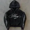 Aliexpress Comércio Exterior Transfronteiriço Moletom Casual Estilo Coreano Rua Estilo K-Pop Estampa de Letras Jaqueta com Zíper