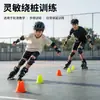 Entrega directa de fábrica de postes de bloqueo para patinaje en línea con forma de flor de 10 cm, postes planos con forma de flor a prueba de viento, conos marcadores de entrenamiento para patines