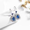 Pendientes de Zirconia Microincrustada Estilo Coreano de Lujo Ligero para Mujer, Pendientes de Botón con Piedras Preciosas de Colores en Oro de 18 Quilates, Pendientes Doble Capa con Incrustaciones de Piedras en Acero de Titanio Dorado