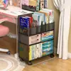 Estantería de pie, mueble de almacenamiento para sala de estar, estante de pared integrado junto al escritorio, estantería de hierro móvil